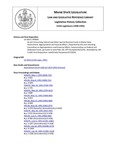 Legislative History:  An Act Concerning Federal and Other Special Revenue Funds in Maine State Government (SP685)(LD 1819)