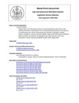 Legislative History: An Act Creating the Victims' Compensation Board (HP1265)(LD 1834) by Maine State Legislature (115th: 1990-1992)