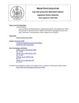 Legislative History: An Act to Reform the Maine Workers' Compensation System (SP777)(LD 1972) by Maine State Legislature (115th: 1990-1992)