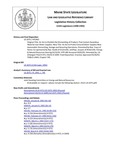 Legislative History: An Act to Prohibit the Dismantling of Products That Contain Hazardous Material near Water Supplies (HP1463)(LD 2075) by Maine State Legislature (115th: 1990-1992)