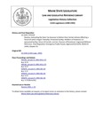 Legislative History: Resolve, Instructing the State Tax Assessor to Refrain from Certain Actions Affecting a Parcel of Land in Argyle Township (HP1520)(LD 2145) by Maine State Legislature (115th: 1990-1992)