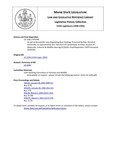 Legislative History: An Act to Amend the Laws Regulating Bear Hunting (HP1590)(LD 2244) by Maine State Legislature (115th: 1990-1992)