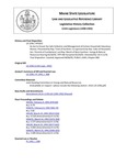 Legislative History: An Act to Ensure the Safe Collection and Management of Certain Household Hazardous Wastes (HP1632)(LD 2296) by Maine State Legislature (115th: 1990-1992)