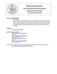 Legislative History: An Act to Ensure Voter Participation in the Siting of Storage and Disposal of Radioactive Waste (HP1642)(LD 2305) by Maine State Legislature (115th: 1990-1992)