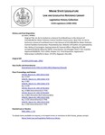 Legislative History:  An Act to Authorize a General Fund Bond Issue in the Amount of $18,500,000 for Water Pollution Control Facilities Construction (SP962)(LD 2434)