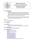 Legislative History: Joint Order, Recalling certain specified bills from the legislative files to the House (i.e., HP 319, LD 449; HP 947, LD 1369) (HP1399) by Maine State Legislature (115th: 1990-1992)