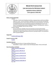 Legislative History: Joint Order, That the Joint Standing Committee on Appropriations and Financial Affairs report out 2 bills, "An Act to Eliminate or Modify Certain Environmental Licensing and Permitting Requirements of the Department of Environmental Protection" and "An Act to Abolish the Second Injury Fund and the Employment Rehabilitation Fund" to the House (HP1508) by Maine State Legislature (115th: 1990-1992)