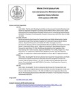 Legislative History: Joint Order, Recalling Bill, "An Act to Authorize Bond Issues for Transportation and Public Infrastructure Capital Improvements and Other Activities Designed to Create and Preserve Jobs for Maine Citizens," HP 1707, LD 2388, from the legislative files to the House (HP1762) by Maine State Legislature (115th: 1990-1992)