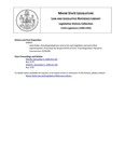 Legislative History: Joint Order, Providing telephone service for each legislator and each tribal representative (SP11) by Maine State Legislature (115th: 1990-1992)