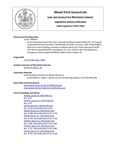 Legislative History: An Act Regarding Closed Clam Flats (HP18)(LD 20) by Maine State Legislature (116th: 1992-1994)