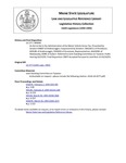 Legislative History: An Act to Aid in the Administration of the Motor Vehicle Excise Tax (SP99)(LD 277) by Maine State Legislature (116th: 1992-1994)