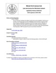 Legislative History: An Act to Restore Funding to the Maine Youth Center and to Establish a Task Force on Funding (HP254)(LD 333) by Maine State Legislature (116th: 1992-1994)