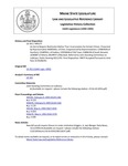 Legislative History: An Act to Require Restitution Rather Than Incarceration for Certain Crimes (HP277)(LD 355) by Maine State Legislature (116th: 1992-1994)