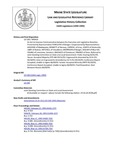 Legislative History: An Act to Improve Communication between the Executive and Legislative Branches (HP419)(LD 538) by Maine State Legislature (116th: 1992-1994)