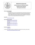 Legislative History: An Act to Amend the Laws Concerning Reapportionment (HP437)(LD 563) by Maine State Legislature (116th: 1992-1994)