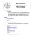 Legislative History: An Act to Amend the Adult Protective Services Act (SP191)(LD 627) by Maine State Legislature (116th: 1992-1994)