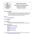 Legislative History:  An Act to Prevent Mortgage Foreclosures (SP193)(LD 629)
