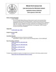 Legislative History: An Act to Establish Natural Resource Enhancement Laws for the Aroostook River (HP492)(LD 650) by Maine State Legislature (116th: 1992-1994)