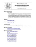 Legislative History: An Act to Encourage the Implementation of the Solid Waste Management Hierarchy (HP525)(LD 709) by Maine State Legislature (116th: 1992-1994)