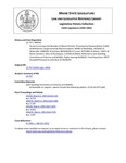 Legislative History: An Act to Increase the Number of Moose Permits (HP541)(LD 737) by Maine State Legislature (116th: 1992-1994)