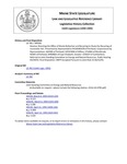 Legislative History:  Resolve, Directing the Office of Waste Reduction and Recycling to Study the Recycling of Incinerator Ash (HP581)(LD 785)