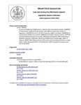 Legislative History: An Act to Prohibit Voter Registration on Election Day (SP281)(LD 852) by Maine State Legislature (116th: 1992-1994)