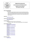 Legislative History: An Act to Correct the Boundary Description of the Town of Long Island (HP721)(LD 980) by Maine State Legislature (116th: 1992-1994)