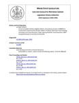 Legislative History: An Act to Establish Welfare Eligibility Reform (SP334)(LD 1008) by Maine State Legislature (116th: 1992-1994)