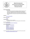 Legislative History: An Act to Permit any Licensed Private Investigator or Bonded Security Agency to Serve Civil Process (HP746)(LD 1013) by Maine State Legislature (116th: 1992-1994)