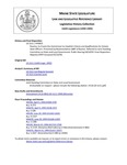 Legislative History: Resolve, to Create the Commission to Establish Criteria and Qualifications for Certain State Officers (HP825)(LD 1111) by Maine State Legislature (116th: 1992-1994)