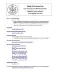 Legislative History: An Act to Increase the Availability of Funding for Health Care (HP879)(LD 1193) by Maine State Legislature (116th: 1992-1994)