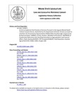 Legislative History: An Act to Implement the Provision of Services Pursuant to the Augusta Mental Health Institute Consent Decree (HP971)(LD 1302) by Maine State Legislature (116th: 1992-1994)