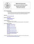 Legislative History: An Act to Abolish Secrecy in the Courts on Matters of Public Health or Safety (SP439)(LD 1369) by Maine State Legislature (116th: 1992-1994)