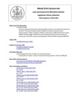 Legislative History: An Act to Separate Peaks Island and Certain Other Islands in Casco Bay from the City of Portland (HP1082)(LD 1448) by Maine State Legislature (116th: 1992-1994)