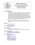 Legislative History:  An Act Concerning the Operation of Aircraft under the Influence of Intoxicating Liquor or Drugs (HP1084)(LD 1450)