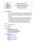 Legislative History: An Act to Reduce the Influence of Money in Elective Politics (HP1150)(LD 1550) by Maine State Legislature (116th: 1992-1994)