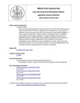 Legislative History: An Act to Exempt Publicly Owned Treatment Works from Certain Rules Adopted by the Board of Environmental Protection (HP1259)(LD 1686) by Maine State Legislature (116th: 1992-1994)