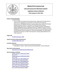 Legislative History: An Act to Revise the Eastport Port Authority Charter (HP1266)(LD 1693) by Maine State Legislature (116th: 1992-1994)