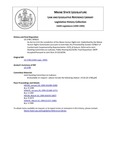 Legislative History: An Act to Limit the Jurisdiction of the Maine Human Rights Act (SP631)(LD 1748) by Maine State Legislature (116th: 1992-1994)