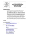 Legislative History: An Act to Maintain State-staffed Crisis Programs (HP1296)(LD 1751) by Maine State Legislature (116th: 1992-1994)