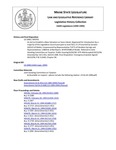 Legislative History: An Act to Establish a New Valuation on Sears Island (SP703)(LD 1900) by Maine State Legislature (116th: 1992-1994)