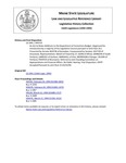 Legislative History: An Act to Make Additions to the Department of Corrections Budget (SP719)(LD 1941) by Maine State Legislature (116th: 1992-1994)