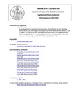 Legislative History: An Act Regarding the Department of Corrections (HP1454)(LD 1982) by Maine State Legislature (116th: 1992-1994)