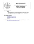 Legislative History:  Communication from the Chair, Commission to Study the Future of Maine's Courts: Submitting final report, entitled 