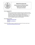 Legislative History: Joint Resolution Memorializing the United States Postal Service to Address the Closure of the United States Post Office in the Village of St. George (HP1144) by Maine State Legislature (116th: 1992-1994)