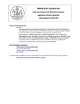 Legislative History: Joint Resolution Memorializing the Secretary of Transportation of the United States to Take Appropriate Action to Ensure Continued Air Service to Aroostook County in Maine (HP1170) by Maine State Legislature (116th: 1992-1994)