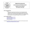 Legislative History: Joint Resolution Recognizing John David Kennedy (HP1173) by Maine State Legislature (116th: 1992-1994)