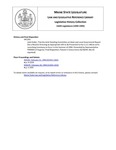 Legislative History: Joint Order, That the Joint Standing Committee on State and Local Government Report Out a Resolve Directing an Appropriate Gift to Be Presented to the U.S.S. Maine at Its Launching Ceremony to Occur in the Summer of 1994 (HP1393) by Maine State Legislature (116th: 1992-1994)