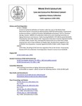 Legislative History:  Joint Order, Recalling LD 922 from the Legislative Files to the Senate (SP585)