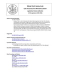 Legislative History:  An Act to Reinstate the Maine Meat Inspection Act (HP1050)(LD 1469)